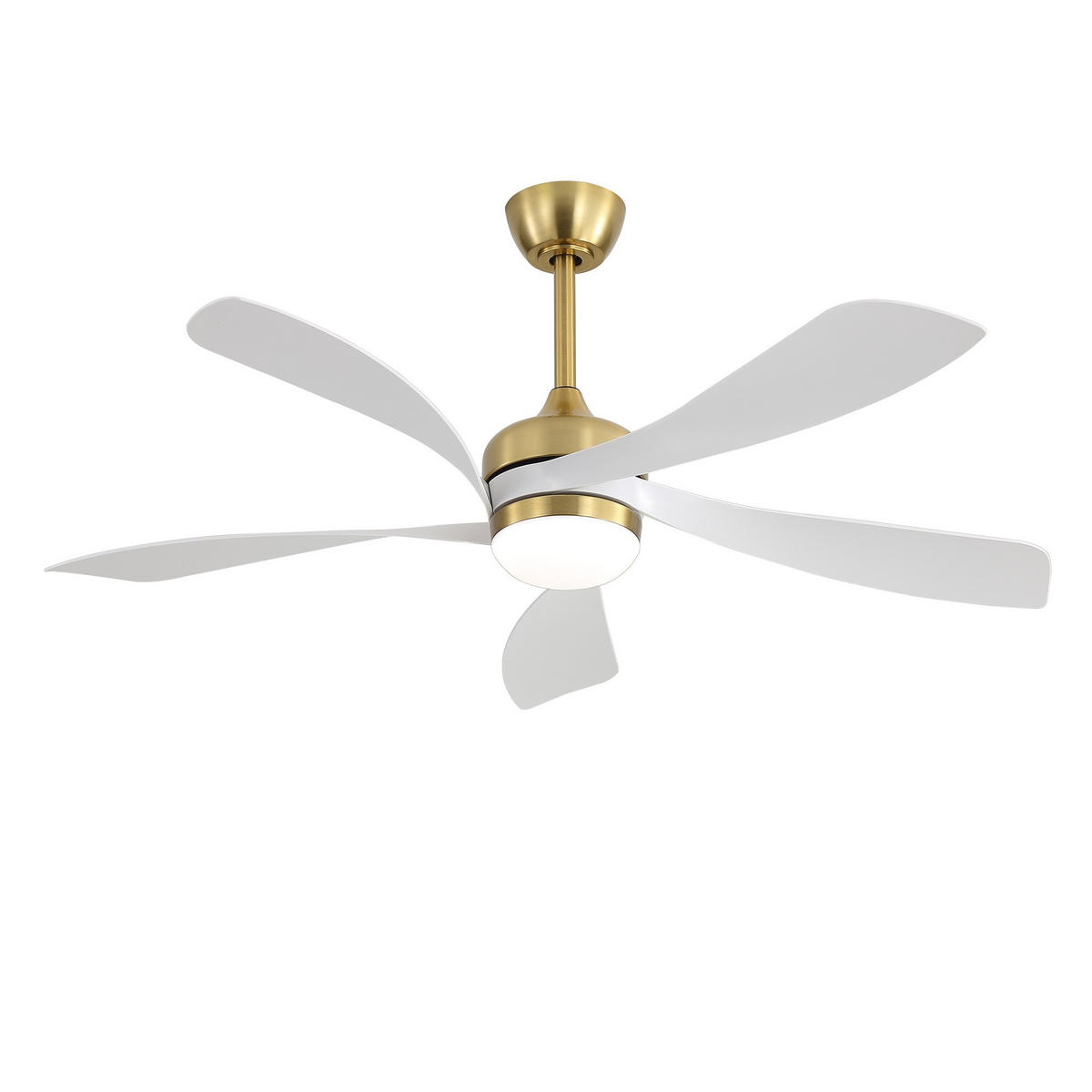 DECKENVENTILATOR 52Zoll LED Licht Dimmbar DC Motor 5 ABS Flügel - Weiß, Kunststoff (132.08/132.08/26.8cm) - CASIVA