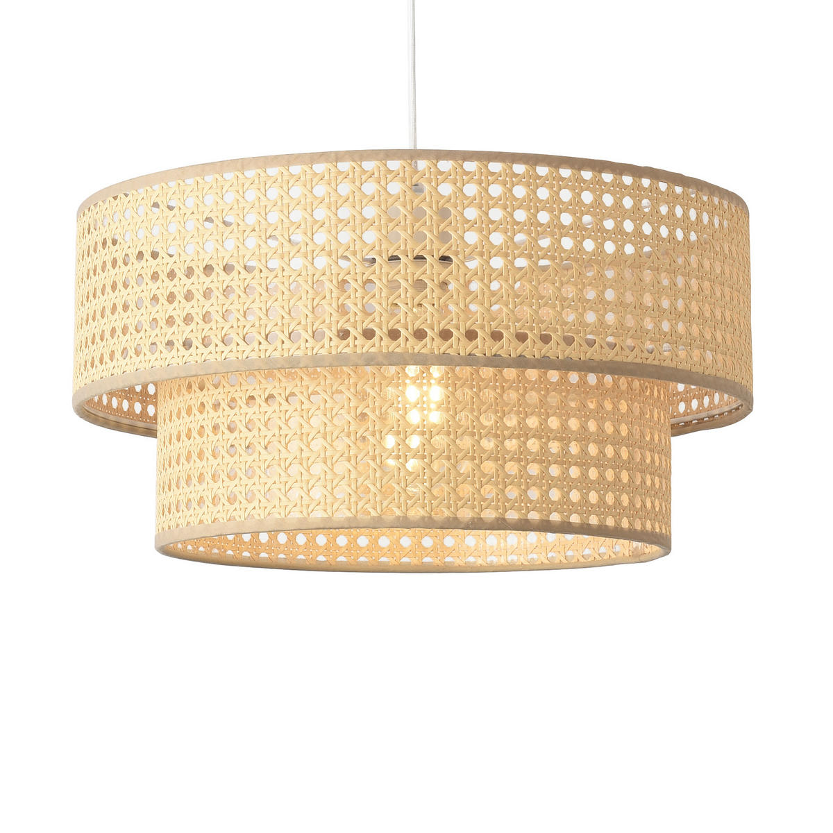 HÄNGELEUCHTE Ascot - Beige/Weiß, Kunststoff/Metall (40/40/160cm) - lux.pro
