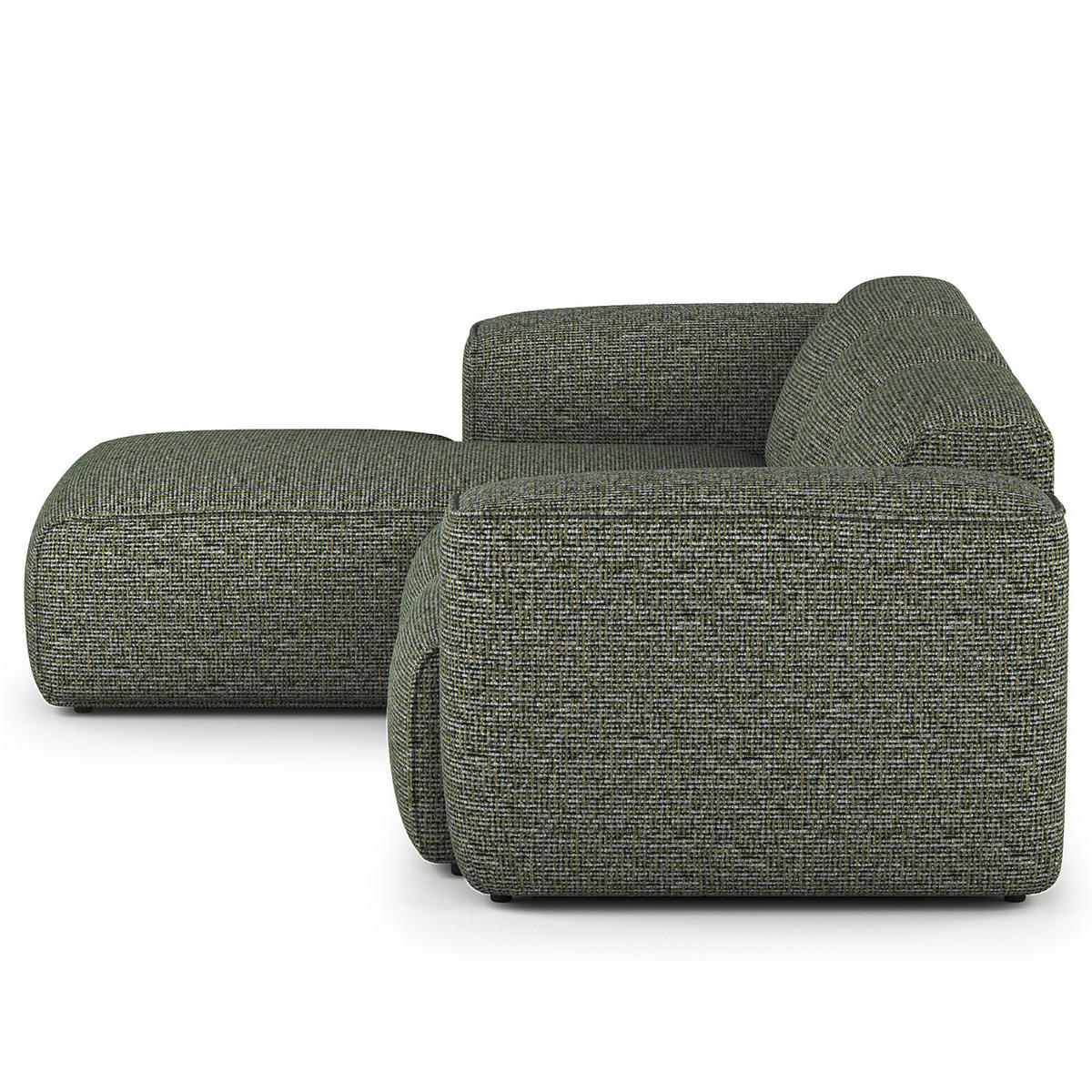 3-SITZER ECKSOFA mit Longchair - Schwarz/Grün, Kunststoff/Textil (251/173cm) - home24