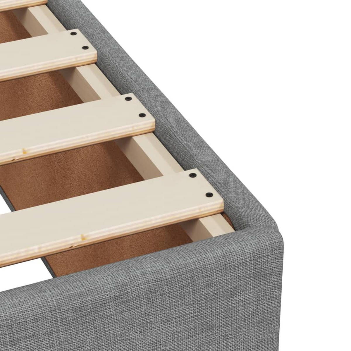 BETTGESTELL Ohne Matratze Hellgrau 200/200 Cm Stoff - Grau, Holzwerkstoff (200/200cm) - vidaXL