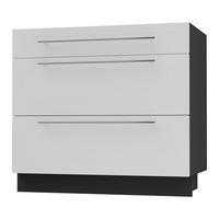 SCHUBLADENUNTERSCHRANK Kvantum D3A/90 90 / 50 / 82cm - Schwarz/Weiß, Holz/Holzwerkstoff (90/82/50cm) - Feldmann-Wohnen