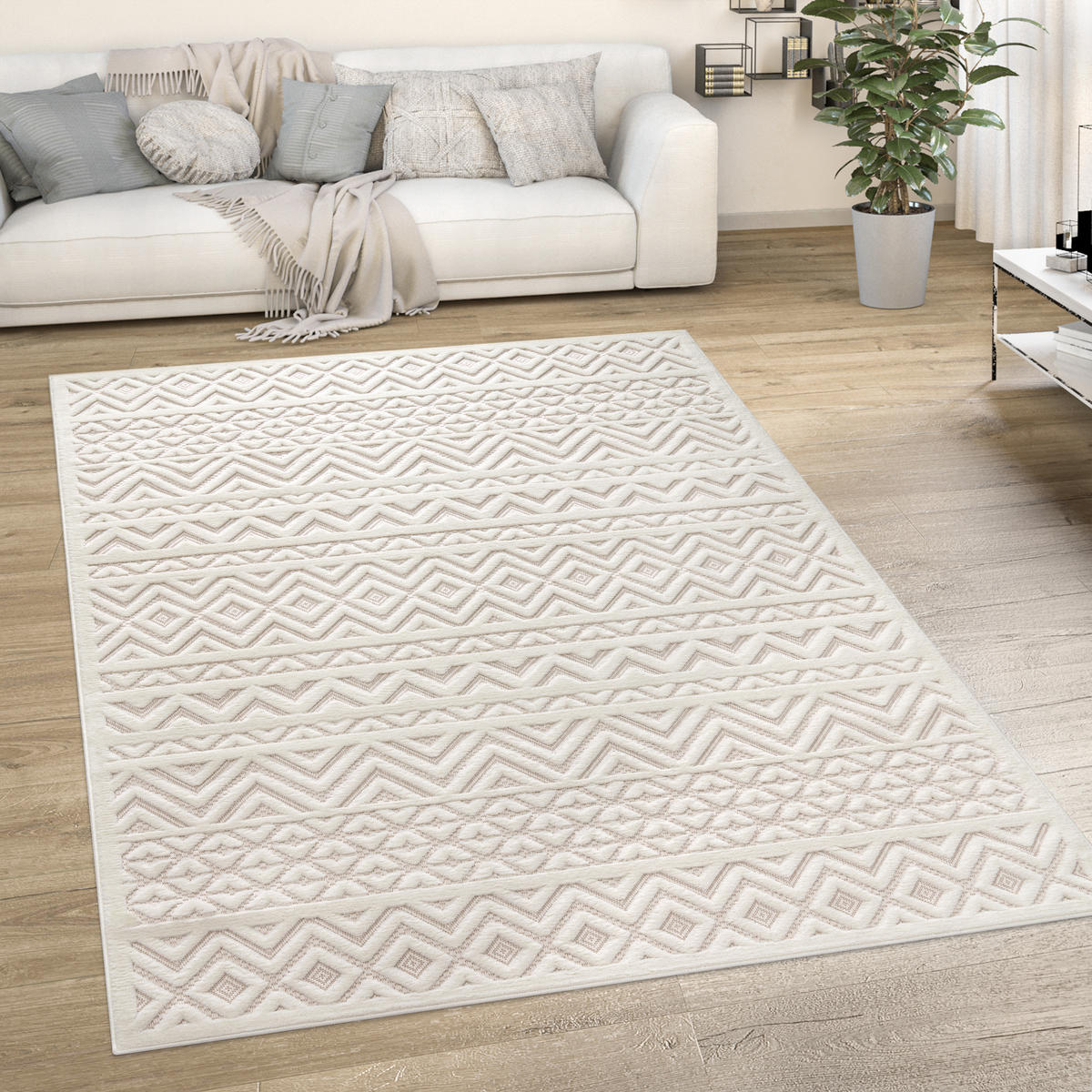 OUTDOORTEPPICH 60/100 cm Livorno 673 - Creme, Textil (60/100cm) - Paco Home