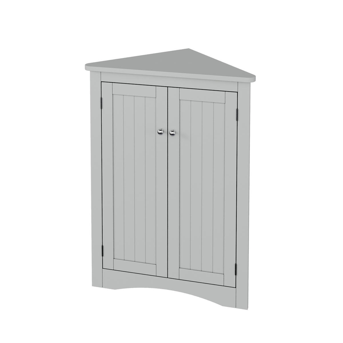 ECKSCHRANK In Grau 90 cm mit 2 Türen & 3 Ebenen - Grau, Holzwerkstoff (61/90/34cm) - Urban Meuble