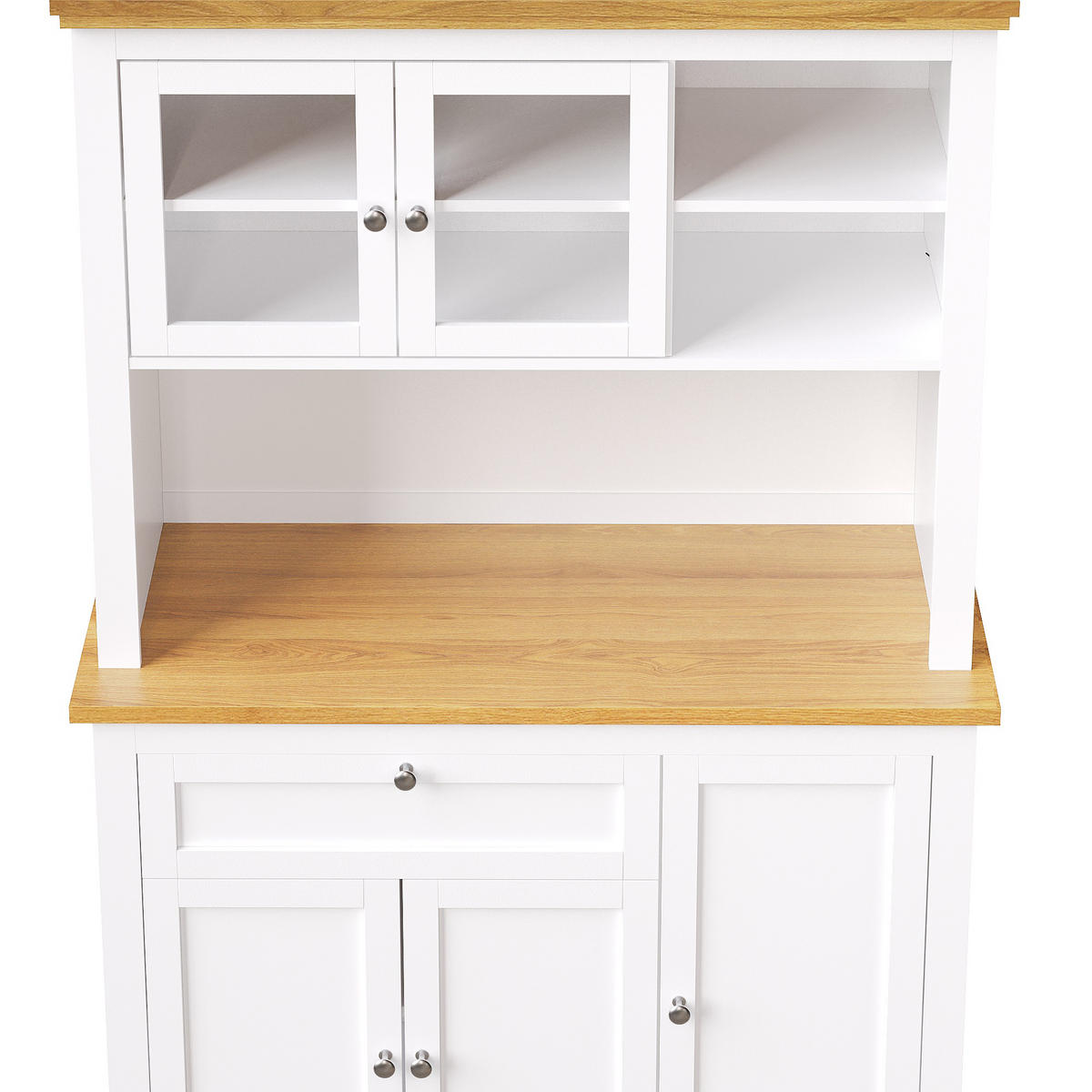 GESCHIRRSCHRANK aus MDF 104x40x180cm in Weiß mit App-LED & Anti-Kipp - Weiß, Holzwerkstoff (104/180/40cm) - Modfu