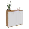 KOMMODE CHICAGO - Eiche Wotan/Weiß, Holzwerkstoff (91/82/40cm) - CARO-Möbel