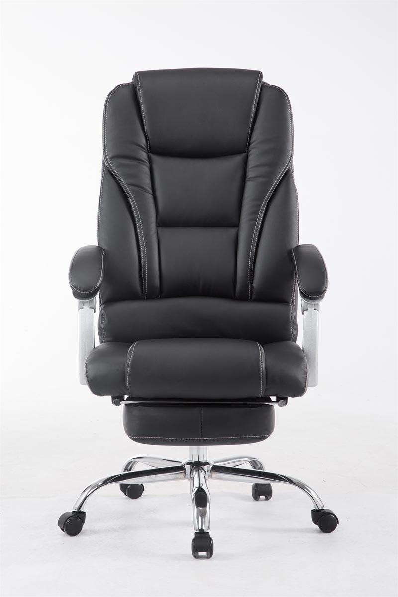 BÜROSTUHL MIAMI 118x68x64 Schwarz Kunstleder Metall - Schwarz, Leder/Metall (68/118/64cm) - DELUKE