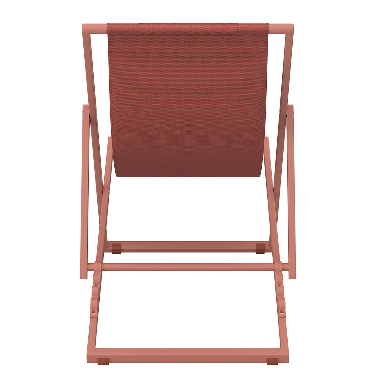 LIEGESTUHL - Stahl / Polyrattan - 2er-Set - Terracotta, Textil/Metall (63/93/104cm) - home24