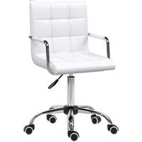 DREHSTUHL, Sitzhöhe 50–65 cm, gepolstert, weißes PVC, minimalistisch-elegantes Design, 52,5/54/84-99 cm, weiß - Weiß, Kunststoff (54/99/52.5cm) - Redom
