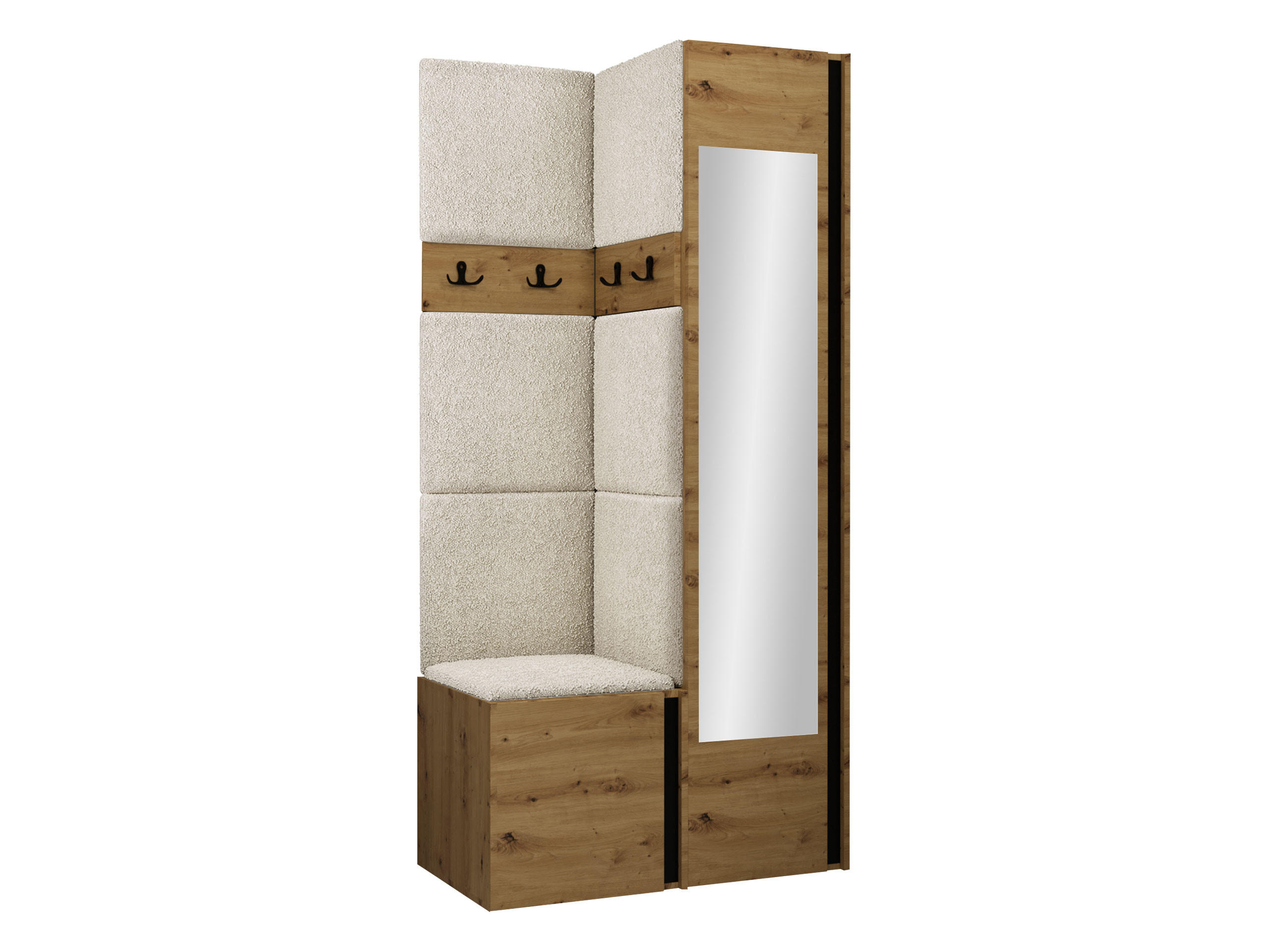 GARDEROBEN-SET Orion XXV - Creme/Eiche Artisan, Holzwerkstoff/Kunststoff (82/186/46cm) - MIRJAN24