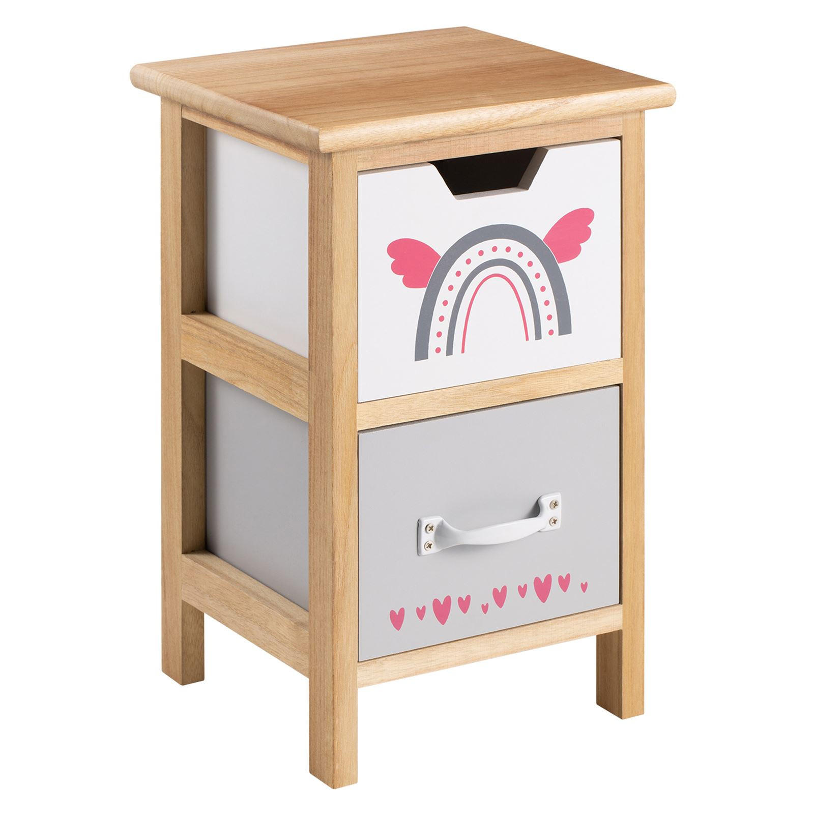 KOMMODE ESTA - Naturfarben/Grau, Holzwerkstoff (25/42/25cm) - CARO-Möbel