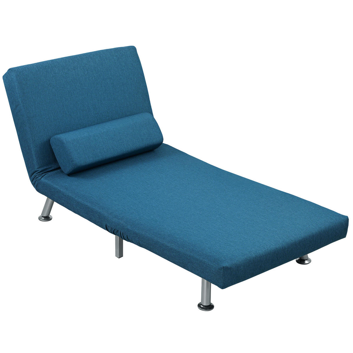 SCHLAFSESSEL DE-08196 mit Bettfunktion & verstellbarer Rückenlehne Blau - Blau, Textil (70/75/75cm) - ComfortXL