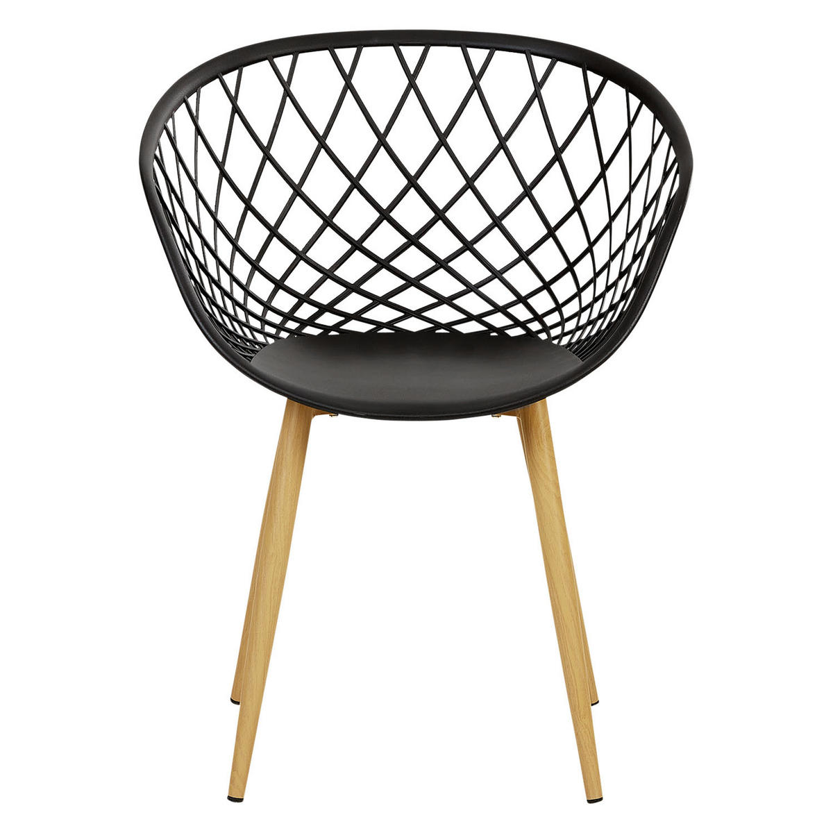 GARTENSTUHL 2er-Set Schwarz mit Armlehnen - Schwarz, Kunststoff (62/80/57cm) - Homestyle4u