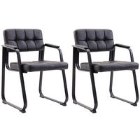 BESUCHERSTÜHLE Canam - 2er Set Kunstleder schwarz - Schwarz, Textil/Metall (59/84/58cm) - TPFLiving