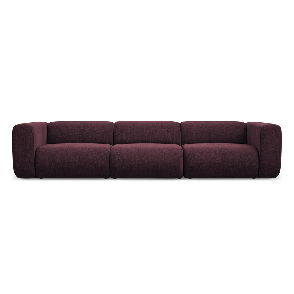 4-SITZER-SOFA Chenille Stoff Rot - Rot/Weinrot, Kunststoff/Textil (319/70/89cm) - LaMiaSofa