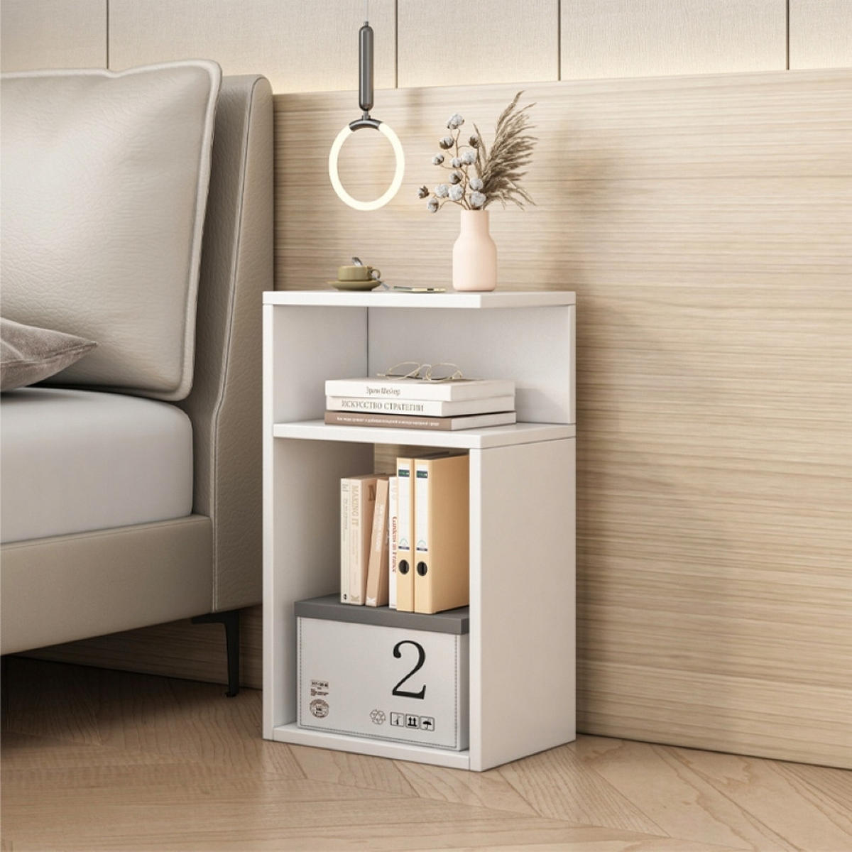 NACHTTISCH / Beistelltisch – Modernes Design für Schlafzimmer und Wohnzimmer - Weiß, Holzwerkstoff (30/50/20cm)