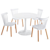 ESSGRUPPE LOIRE/RAVI 5er Set weiß - Weiß, Holzwerkstoff/Metall - IDIMEX