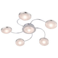 LED DECKENLEUCHTE TINA Nickel Matt Silber - Silberfarben, Metall (43/43/6cm) - Globo Lighting