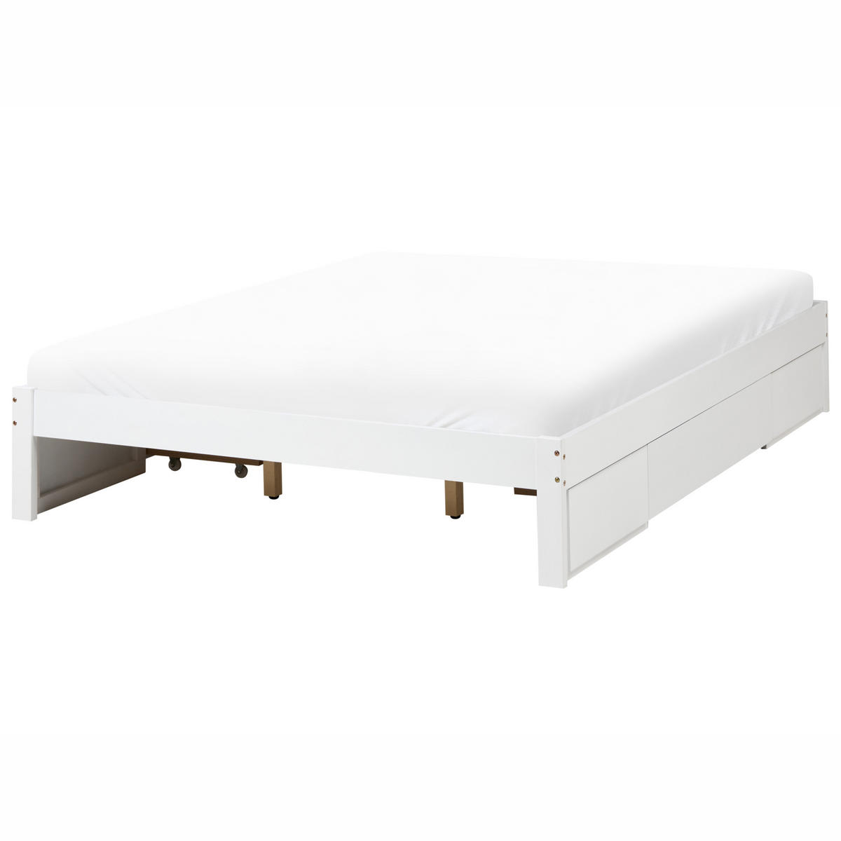 BETT 180/200 cm Dunkelbraun Giat - Dunkelbraun/Weiß, Holz (180/200cm) - Beliani