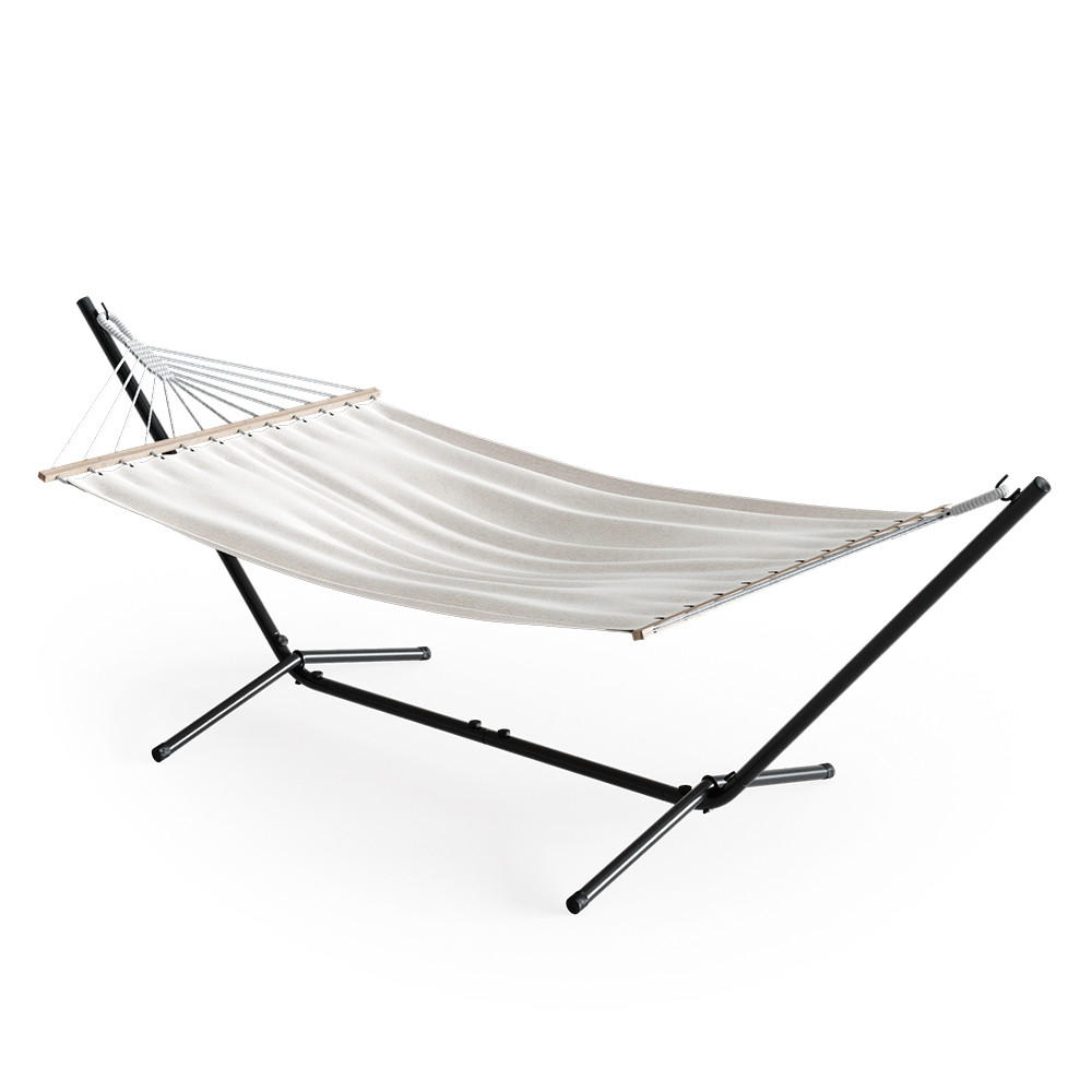 HÄNGEMATTE Weiß 190 x 120 cm Metallgestell - Weiß, Metall (190/100/120cm) - OK-Living