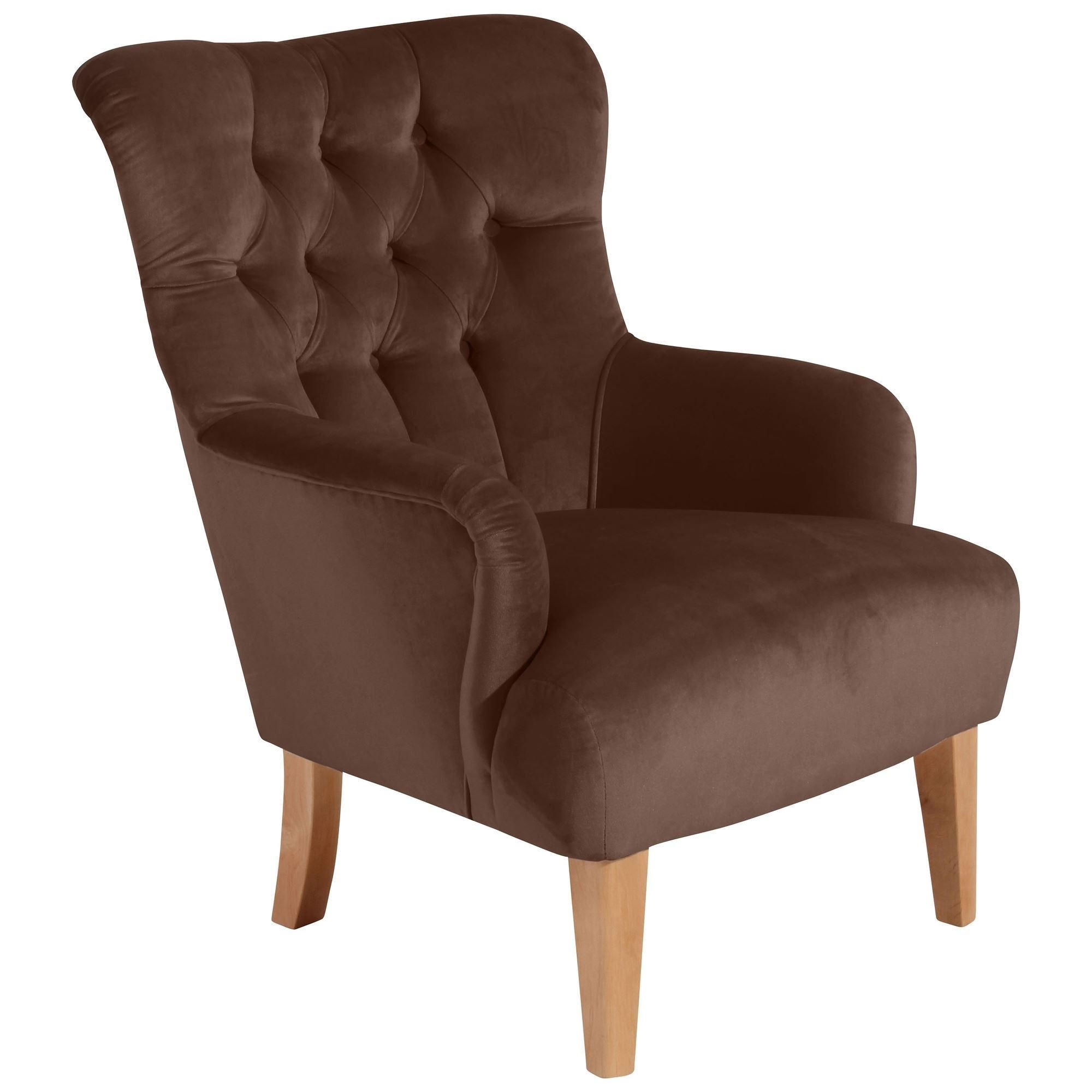 SESSEL Kaiya Bezug Samtvelours Buche natur / braun - Braun, Kunststoff (71/97/82cm) - 58aufmkessel