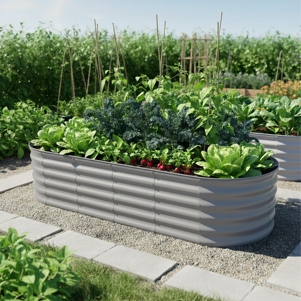 HOCHBEET - Grau, Metall (150/45/60cm) - Relaxdays