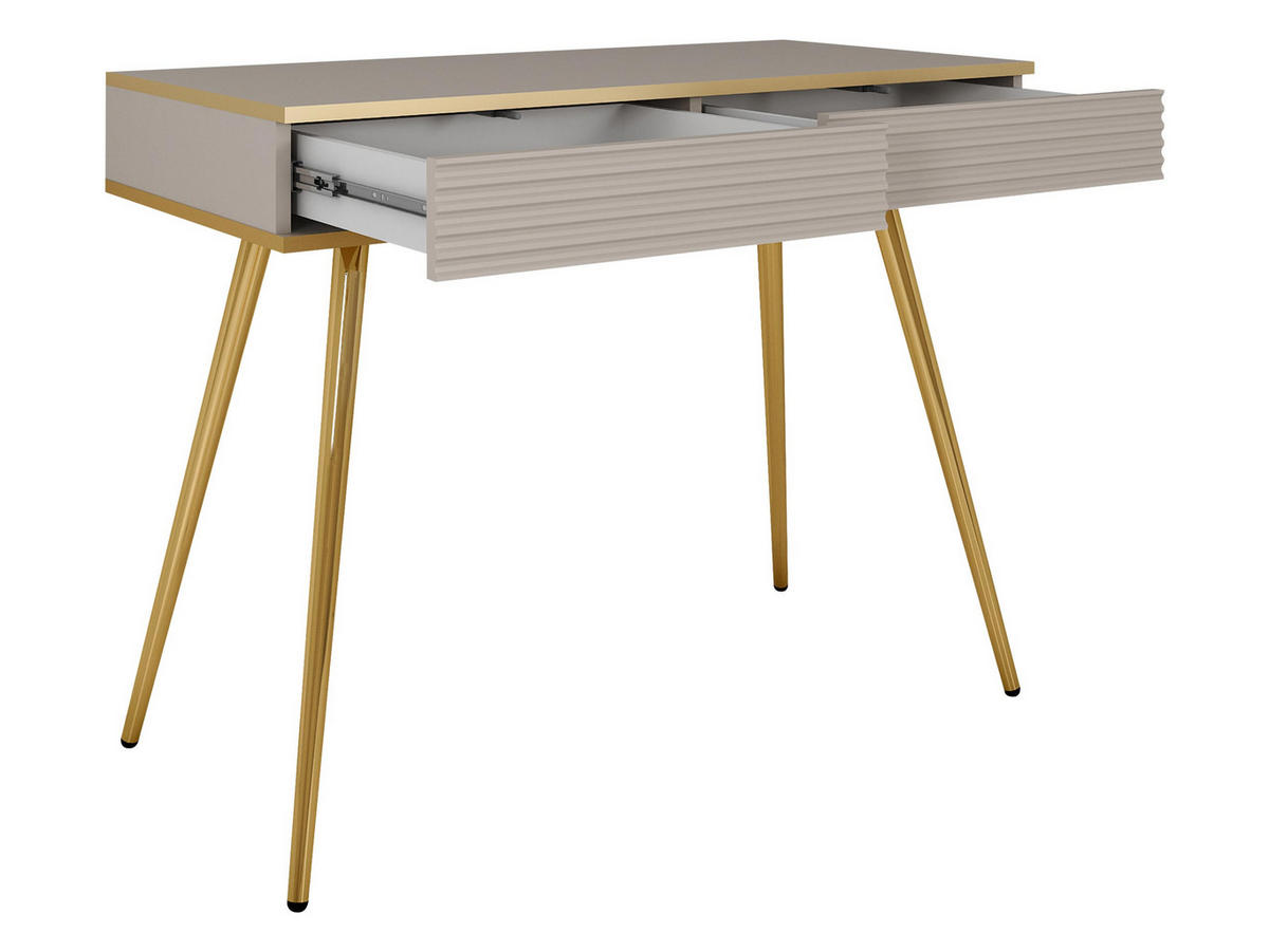 SCHMINKTISCH Oro T102 - Goldfarben/Weiß, Holzwerkstoff/Metall (50/102/80cm) - MIRJAN24