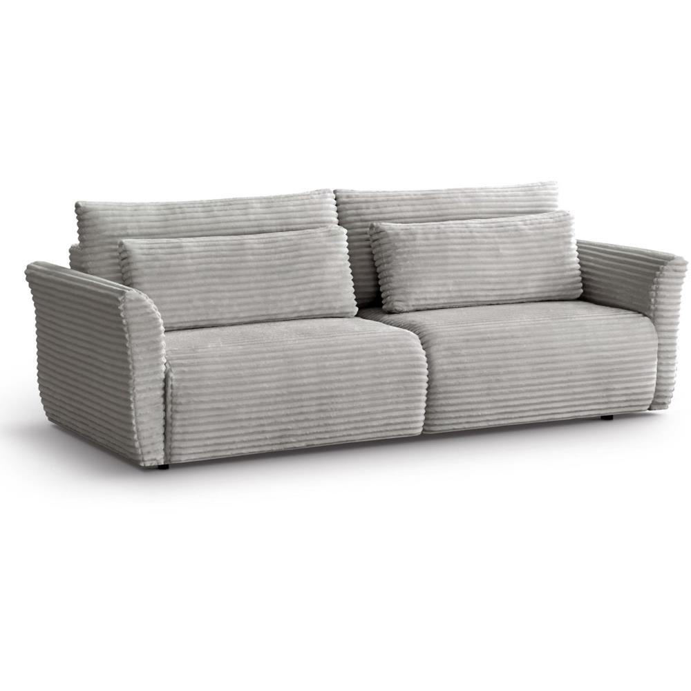 SCHLAFSOFA Samir 3-Sitzer cappuccino - Schwarz/Cappuccino, Kunststoff/Textil (240/92/108cm) - Beautysofa
