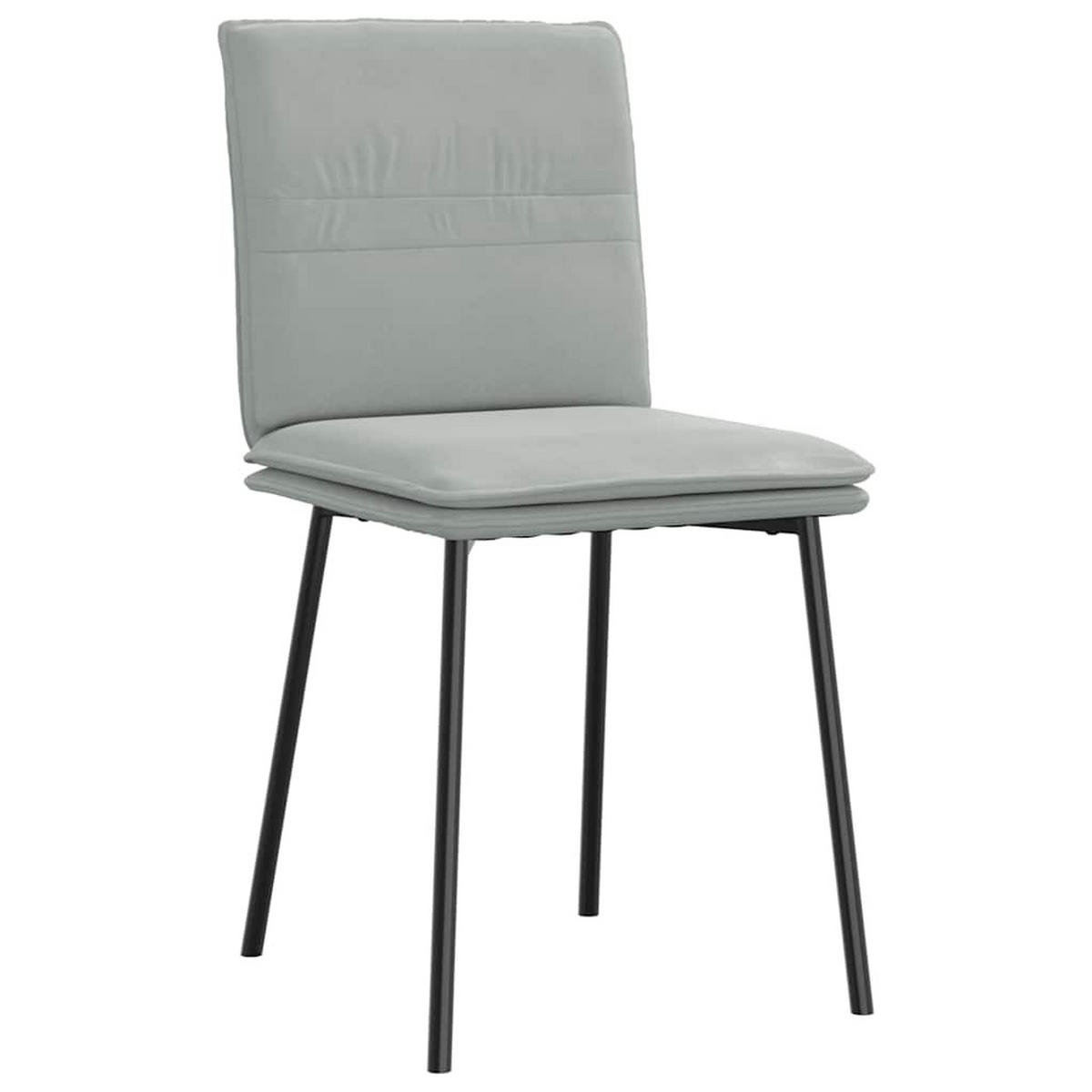 ESSZIMMERSTÜHLE 2 Stk. Hellgrau Samt 45*54*83cm - Hellgrau, Metall (45/83/54cm) - ZMH