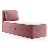 BOXBETT Egro Mini - 80x200 - pink (Kronos 29, Velvet) - Pink/Schwarz, Holz/Holzwerkstoff (80/200cm) - Sofnet