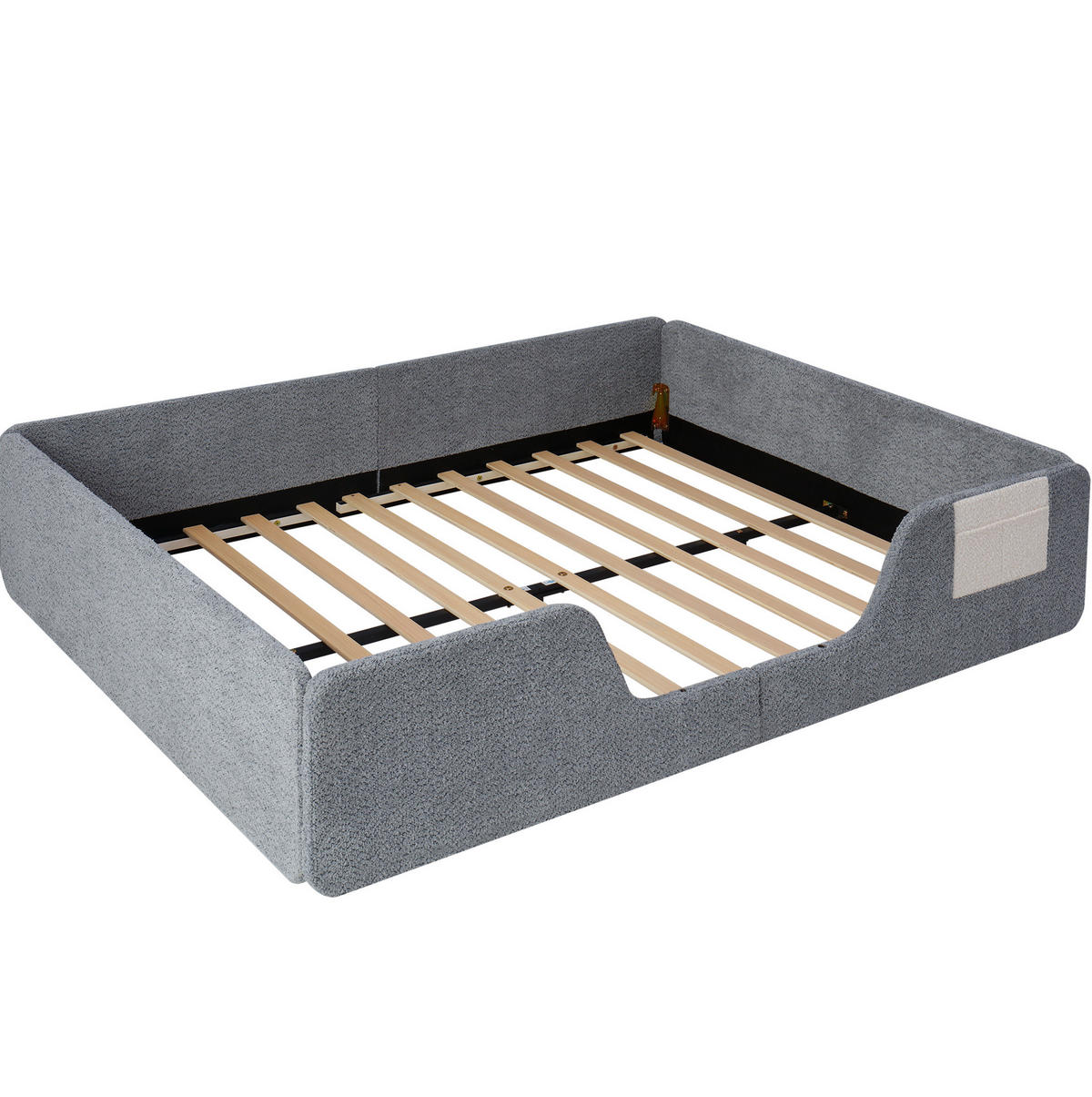 POLSTERBETT mit abnehmbaren Seitengittern 140x190 cm Samt Grau - Grau, Metall (90/190cm) - Beauniv