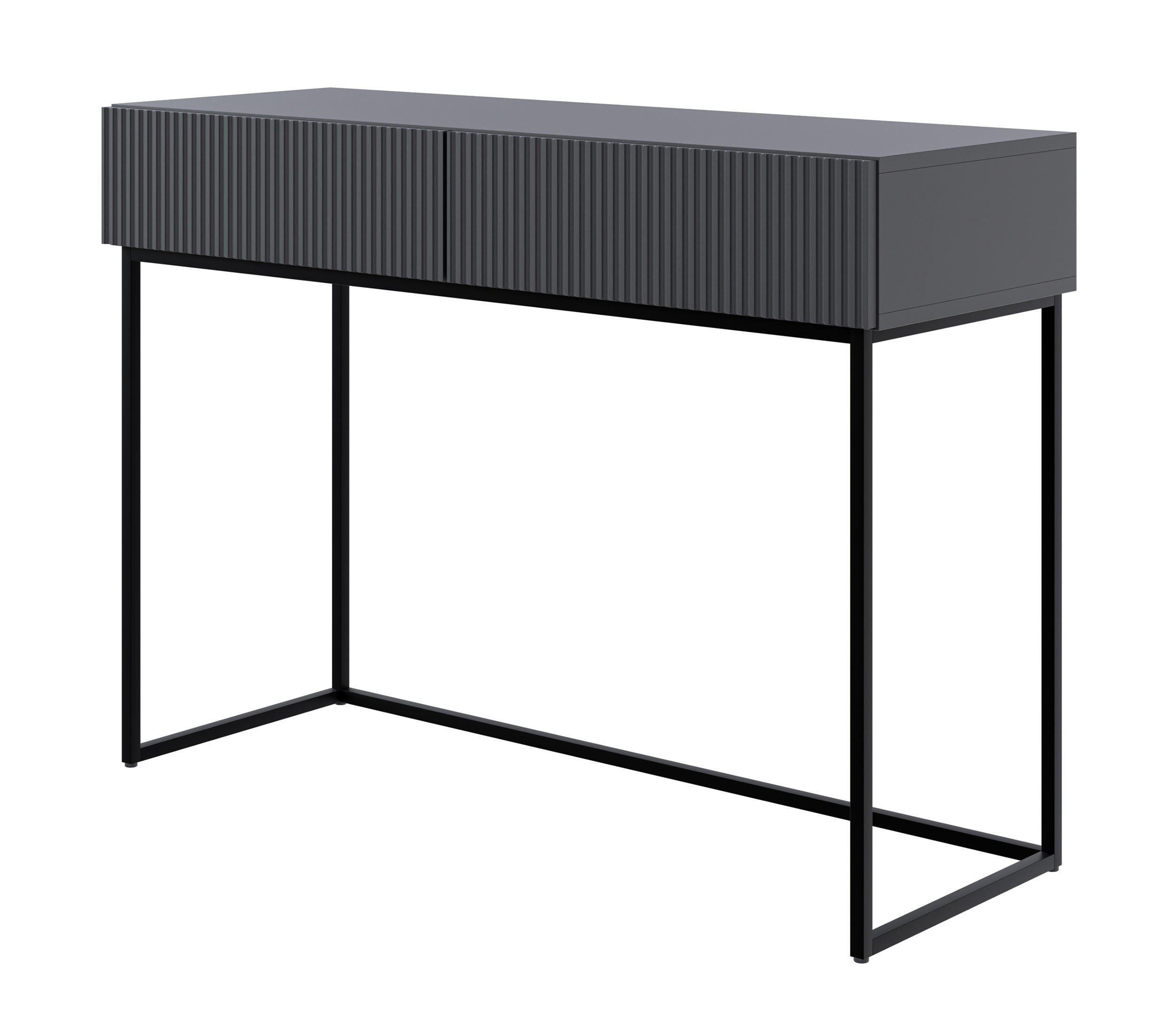 KONSOLENTISCH Veldio Schwarz mit schwarzen Beinen 110 cm - Schwarz, Holzwerkstoff/Metall (110/79/40cm) - Selsey