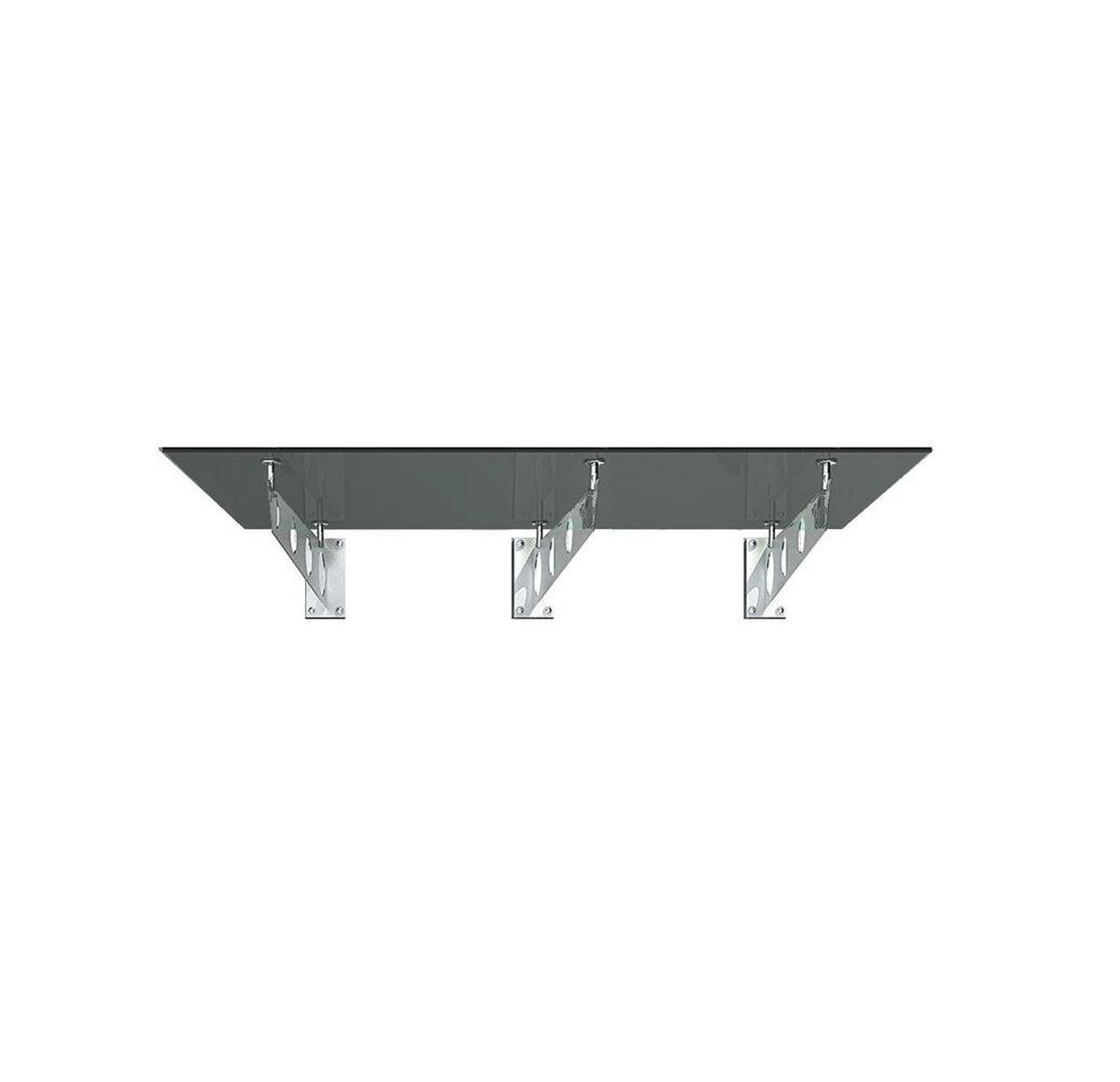 GLASVORDACH 250x90 cm Sicherheitsglas Edelstahl Grauglas S-Silber - Grau, Glas (250/1.31/90cm) -  Glaswerk Westfalen
