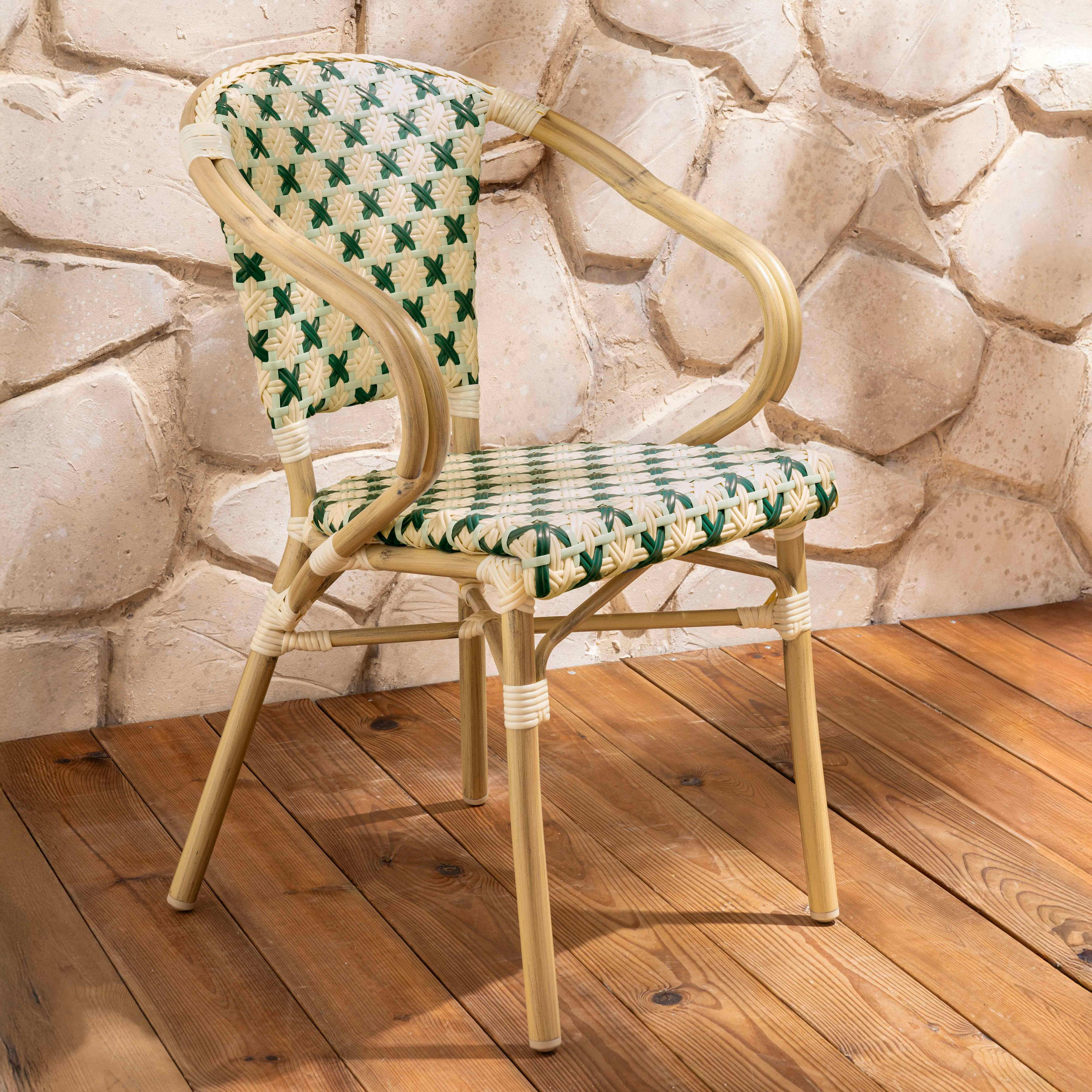 GARTENSTUHL, Grün - Grün, Holz (60/82/57cm) - Oviala