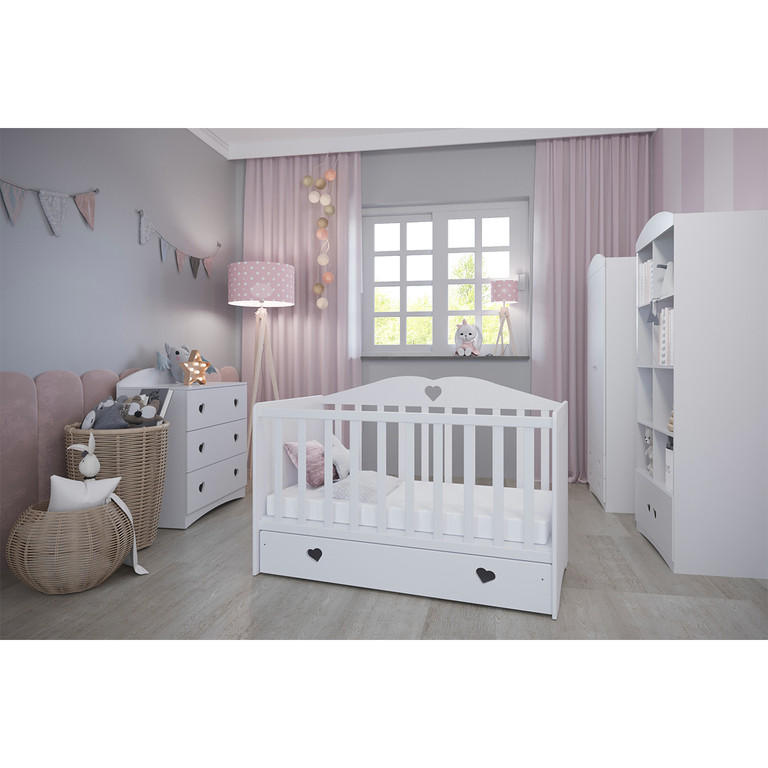 BABYZIMMER 3-teilig Weiß - Weiß, Holzwerkstoff (66/103/124cm) - Petits-meubles