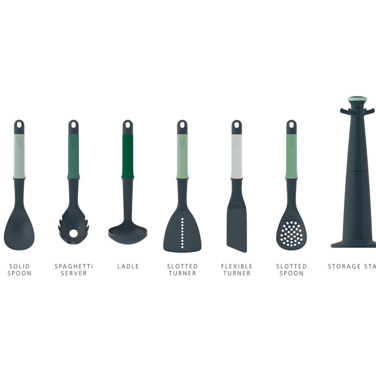 SPATEL-SET Karussell mit 6 Spateln - Elevate - Sage - Grün, Kunststoff (2/35/17cm) - Joseph Joseph 
