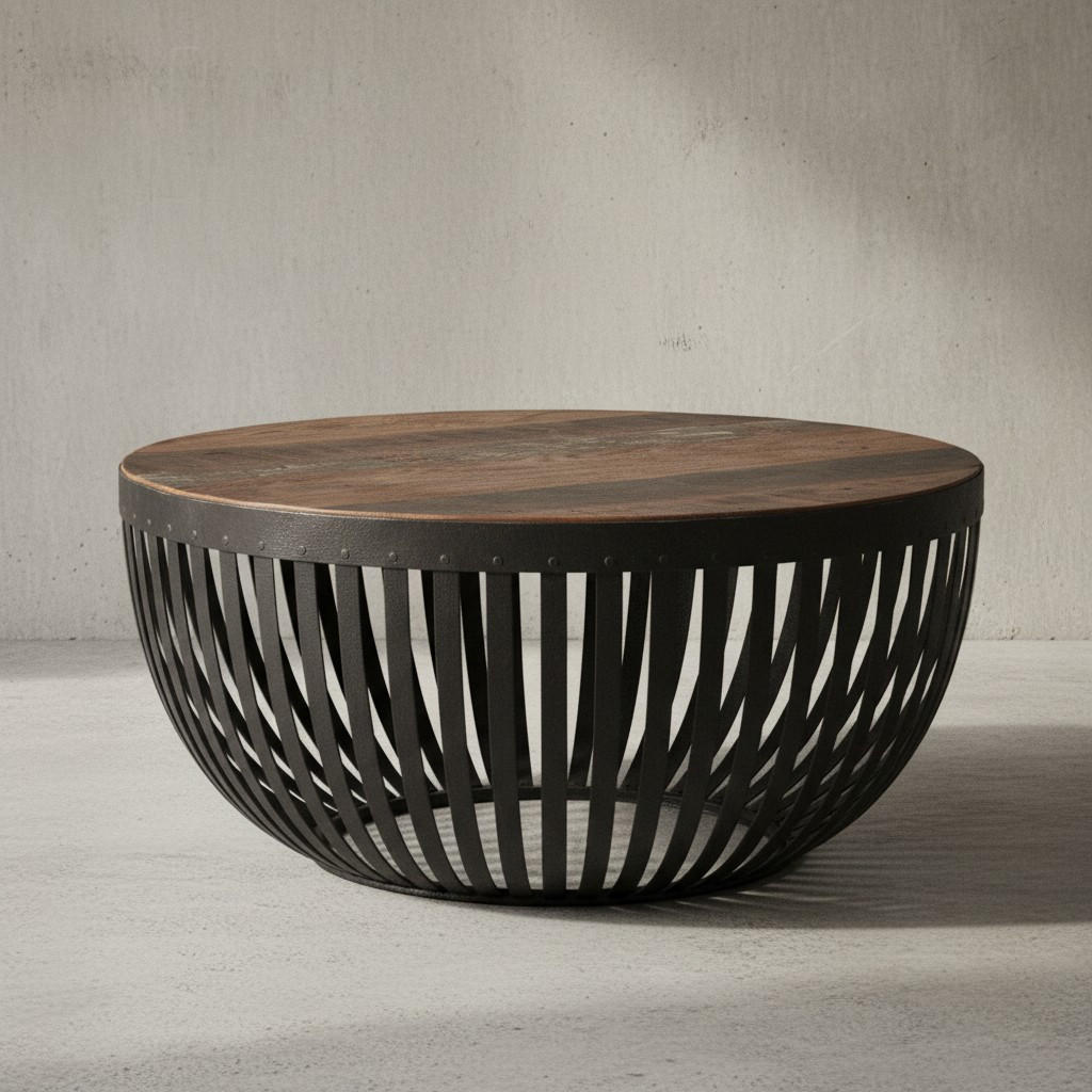 COUCHTISCH Braun aus recyceltem Mangoholz, 70x33x70 cm, im Industrial-Design - Schwarz/Braun, Holz/Metall (70/70/33cm) - KADIMA DESIGN