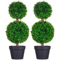 KUNSTPFLANZE DE-08646 2er-Set 60 cm im Topf Grün+Braun+Schwarz - Grün, Kunststoff (60cm) - ComfortXL