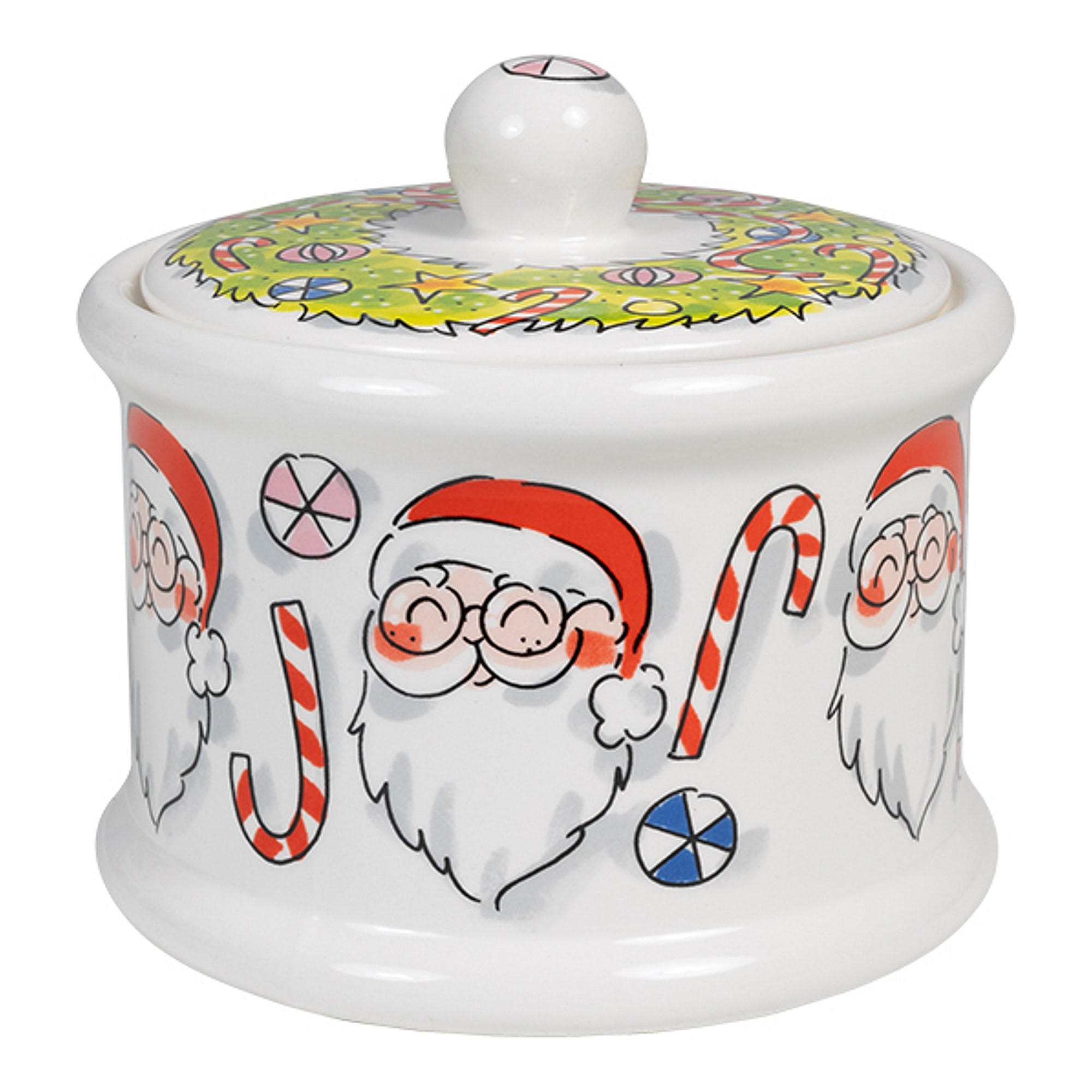 VORRATSDOSE Weihnachtsmann in Bunt - 12,5cm - Multicolor, Keramik (14/13/14.3cm) - Blond Amsterdam
