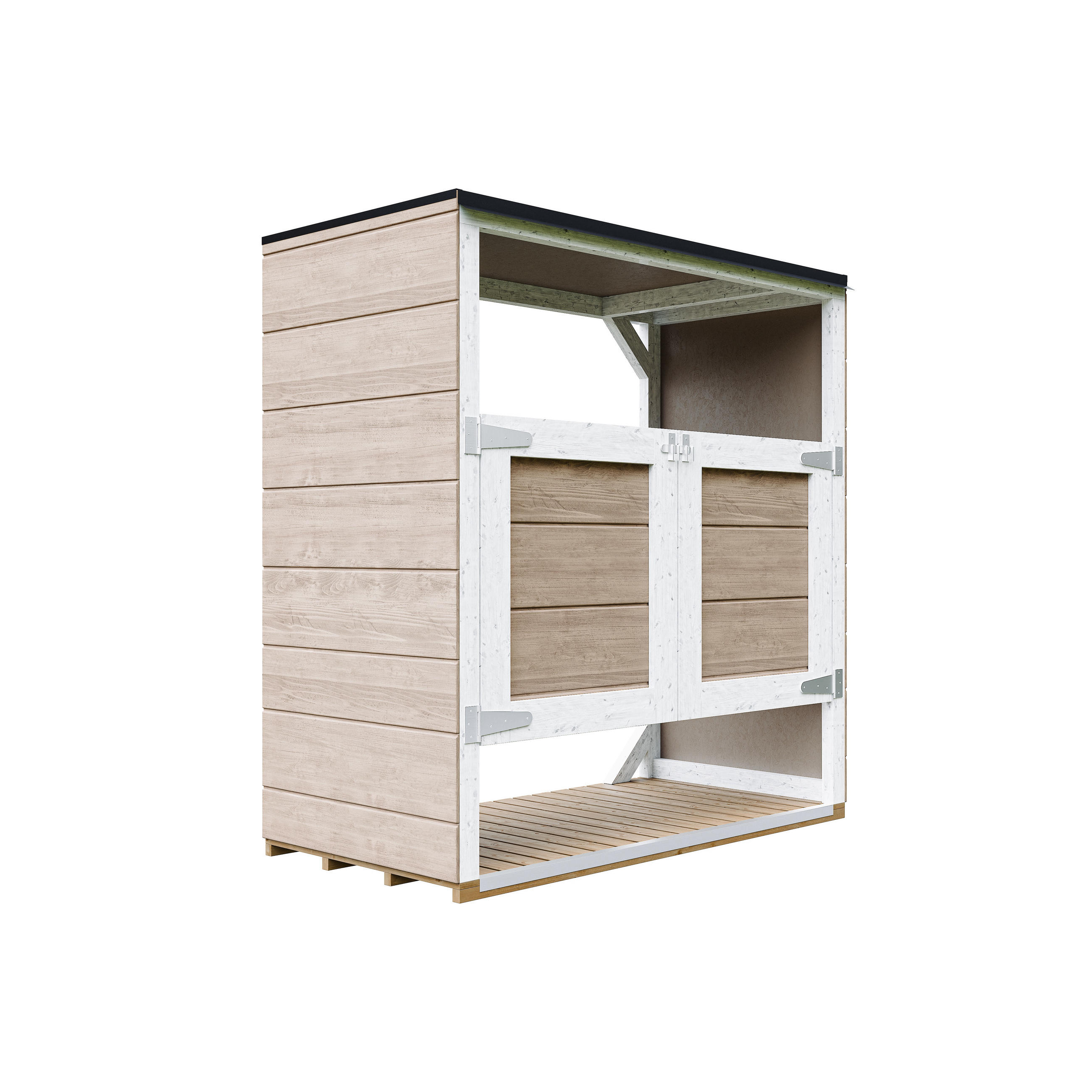Timbela Mülltonnenbox Braun 153x159x75 cm