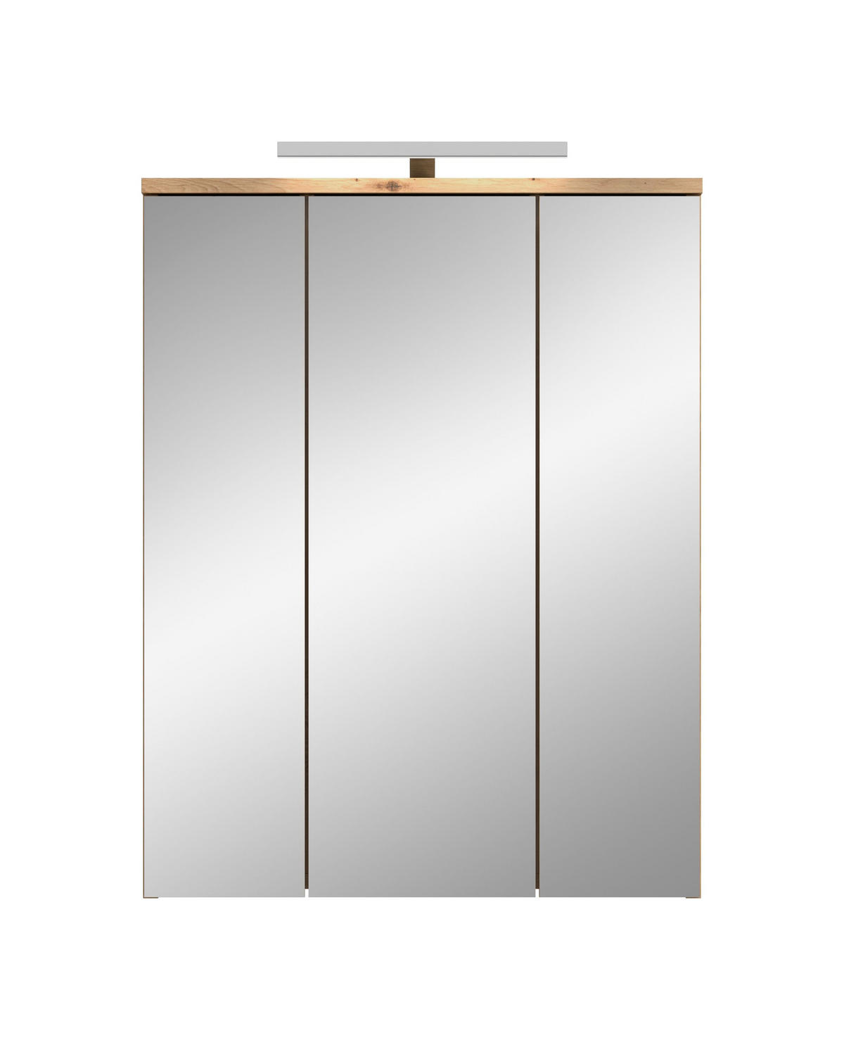 SPIEGELSCHRANK inkl. Beleuchtung Flint (B/H/T: ca. 64/77/21 cm) in Rauchsilber Nachbildung - Eiche Artisan, Holzwerkstoff (64/77/21cm) - Homes & Jones