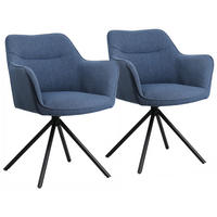 STÜHLE Danna Blau 2er-Set - Blau, Textil (58/80.5/59cm) - Happy Garden
