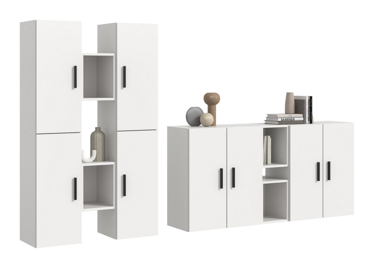 WOHNWAND The One weiß 270/34/182 cm - Weiß, Holzwerkstoff (270/182/34cm) - Xonox