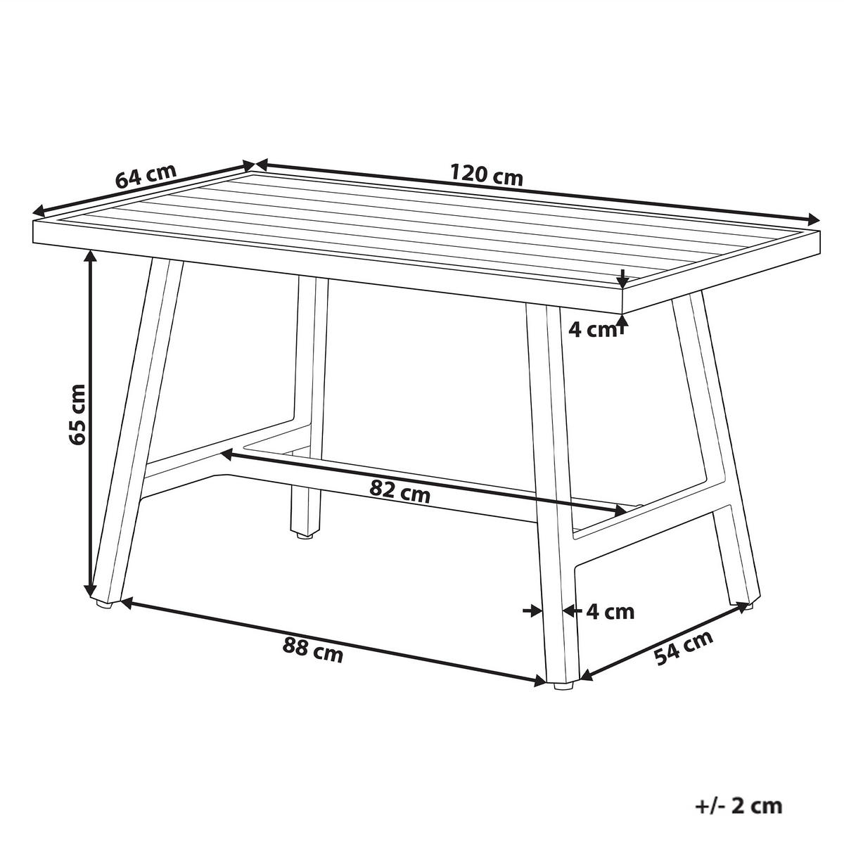 GARTENTISCH Weiß Fratte - Weiß, Metall (120/64/69cm) - Beliani