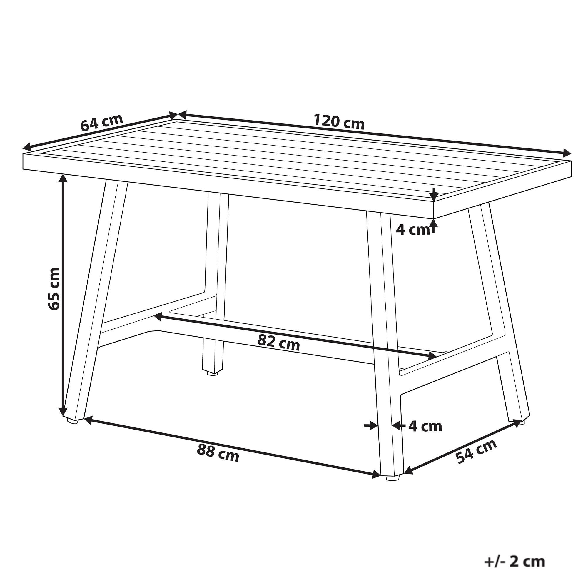 Thumbnail - Beliani Gartentisch, Weiß, Metall, rechteckig, 64x69x120 cm, Gartenmöbel, Gartentische, Gartentische