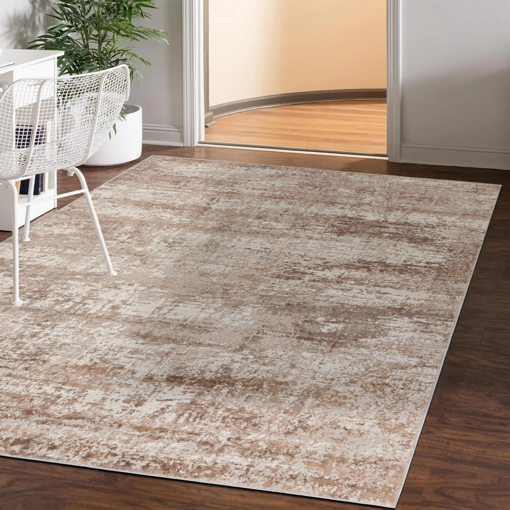 TEPPICH Beige Modern Abstrakt - Kurzflor Rechteckig Stilvoller - Creme - 240 x 330 cm - Hellbraun, Textil (240/330cm) - Mazovia