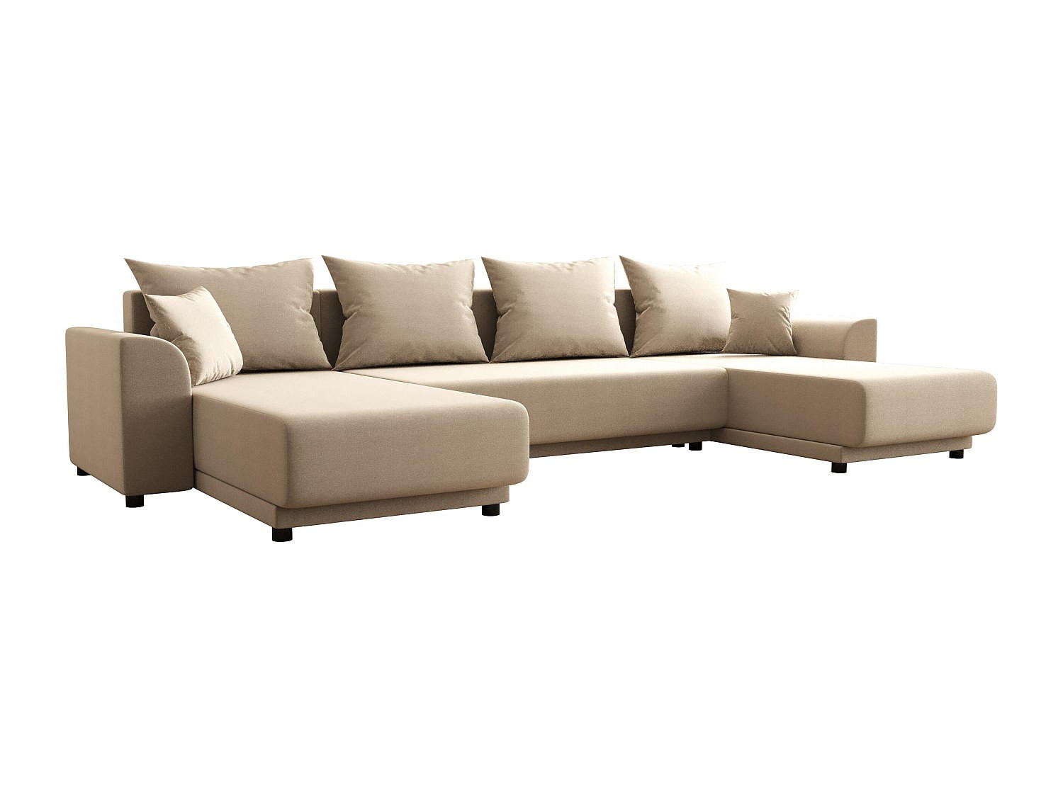 WOHNLANDSCHAFT mit Schlaffunktion - Stoff - Beige - NESSARO - Beige, Textil (311/80/149cm) - Vente-Unique