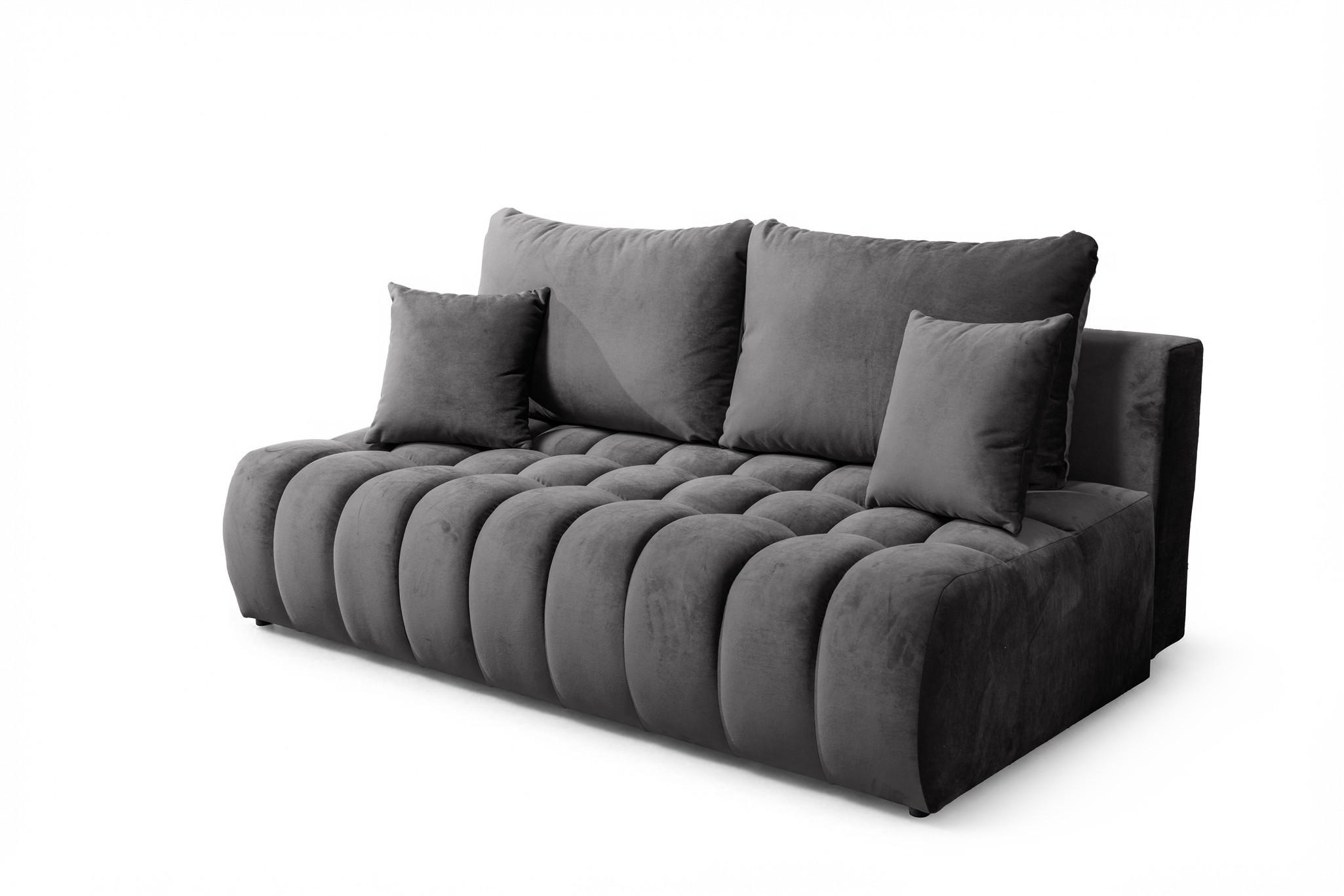 SCHLAFSOFA Nina - Anthrazit, Holzwerkstoff/Textil (200/96/107cm) - Fun Möbel
