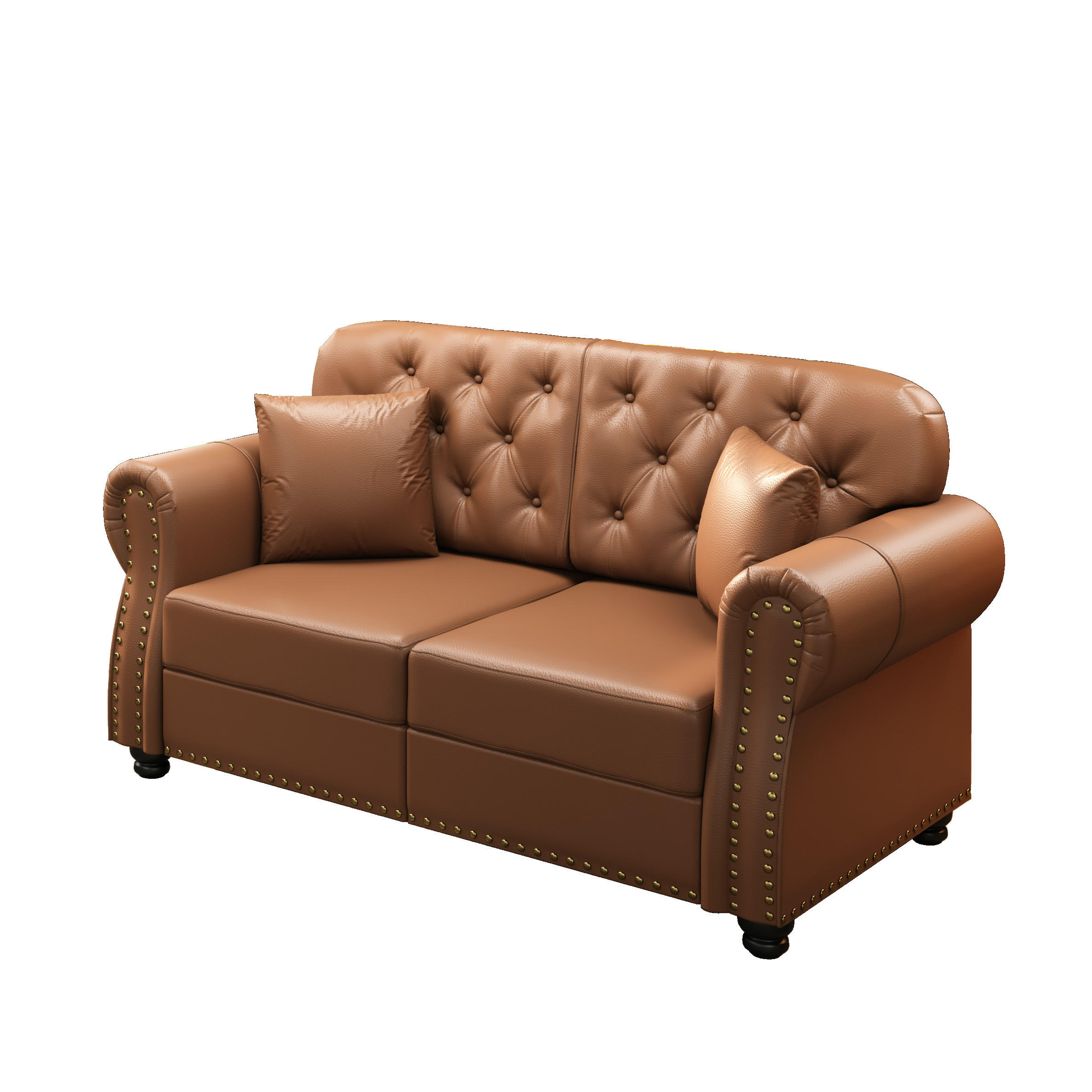 ComfortXL Chesterfield-Sofa Braun 160x86x76 cm