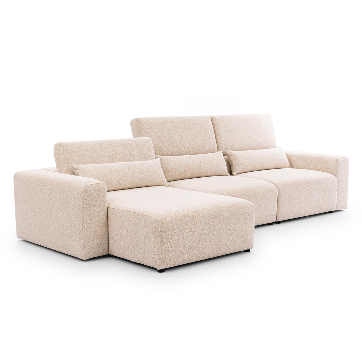 ECKSOFA Velano 3 Sitzplätze Beige - Beige, Holz (314/167cm) - Petits-meubles