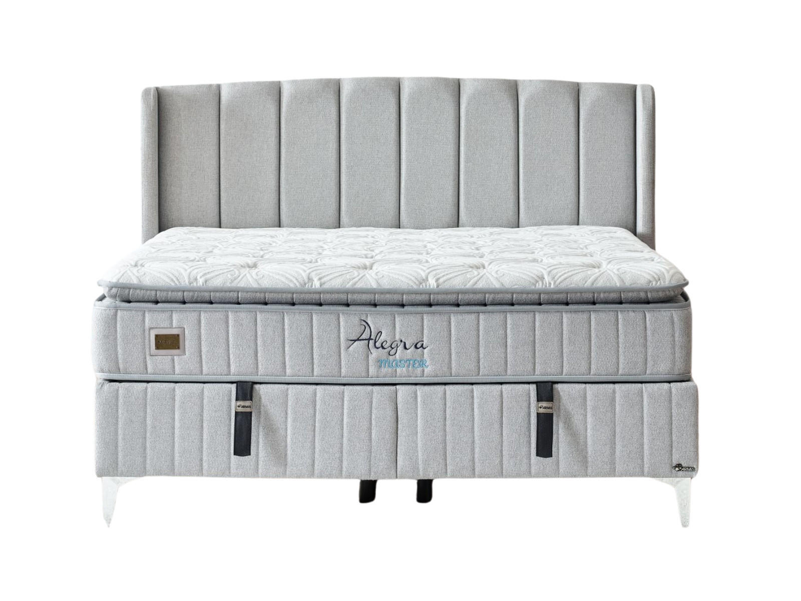 POLSTERBETT Alegra Master 120x200 Grau - Grau, Textil/Metall (120/200cm) - Villa Möbel